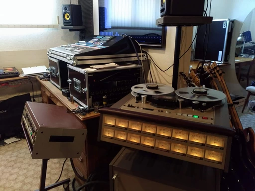 Recording Setup with Tascam 85-16B Recorder and Presonus Studiolive 32 Professional Digital Mix System